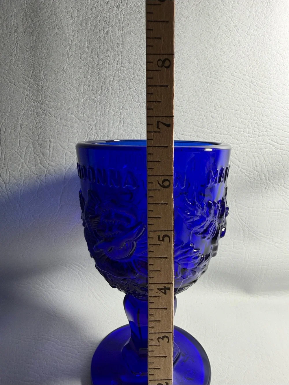 Madonna Inn VTG Collector's Goblets Water Cobalt Blue Heavyweight Holds 10 Oz